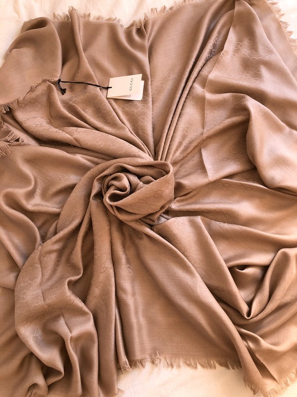 Gucci Beige Monogram Scarf