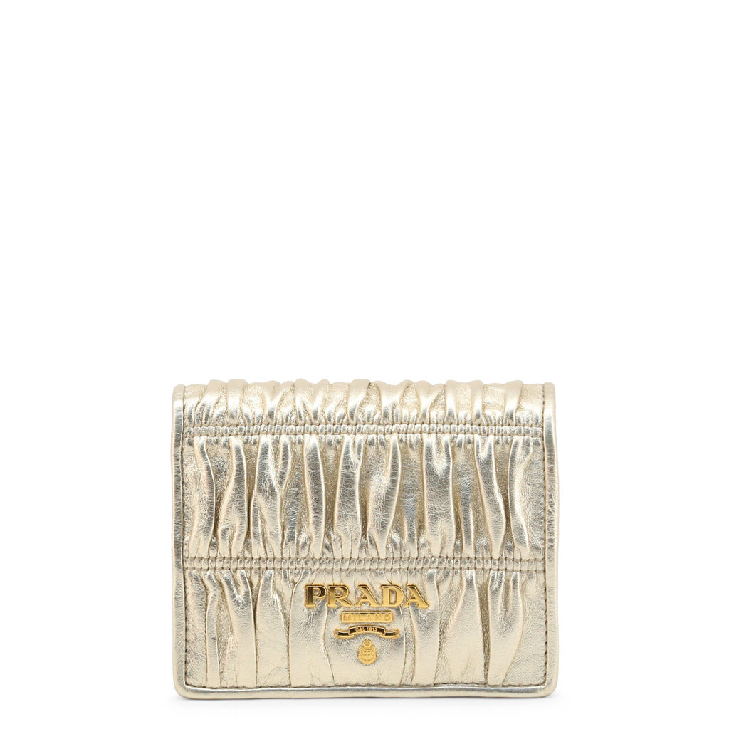 Prada gold flap wallet